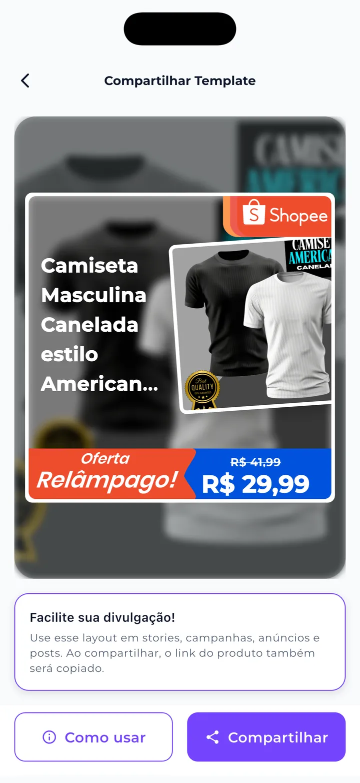 Template de Poster do Mega Afiliado pronto para compartilhar