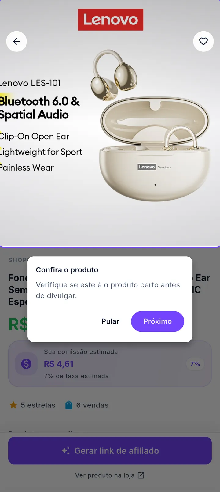 Tour do produto destacando a galeria de imagens